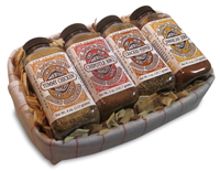 bbq gift baskets, dry rubs, barbeque seasonings, hickory chips, recipes