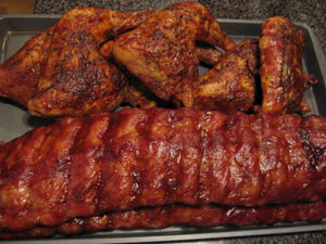 Dry Rubbed Chicken on a grill