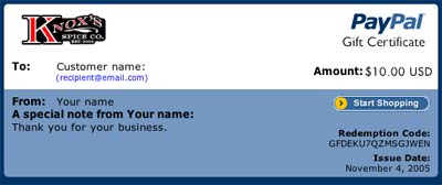 Gourmet Gift Certificate