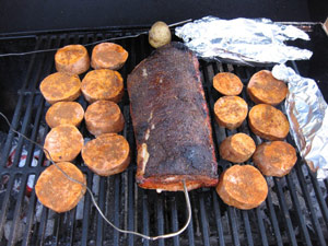 Jamaican Jerk, sweet potatoes, yams